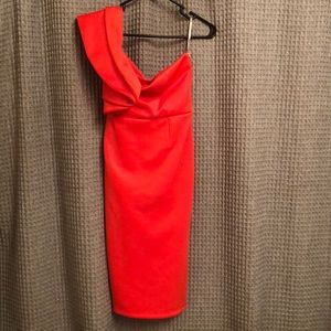 Red off the shoulder formal dress